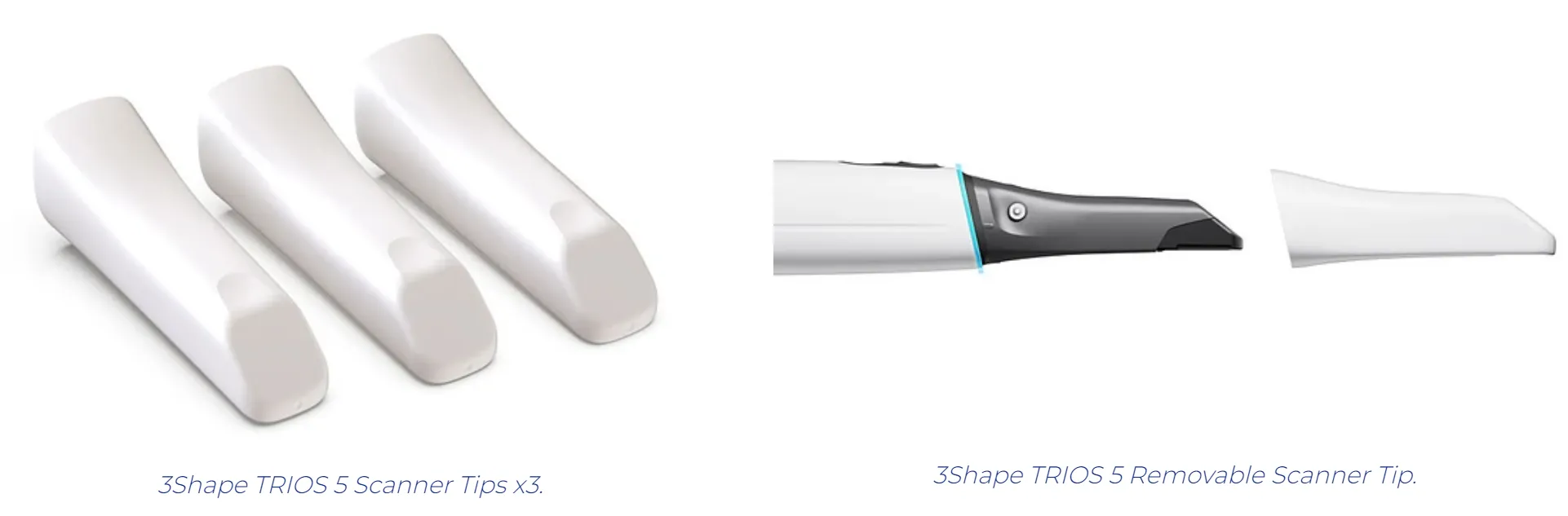 TRIOS 5 口掃機的掃描頭有很明顯的卡棒